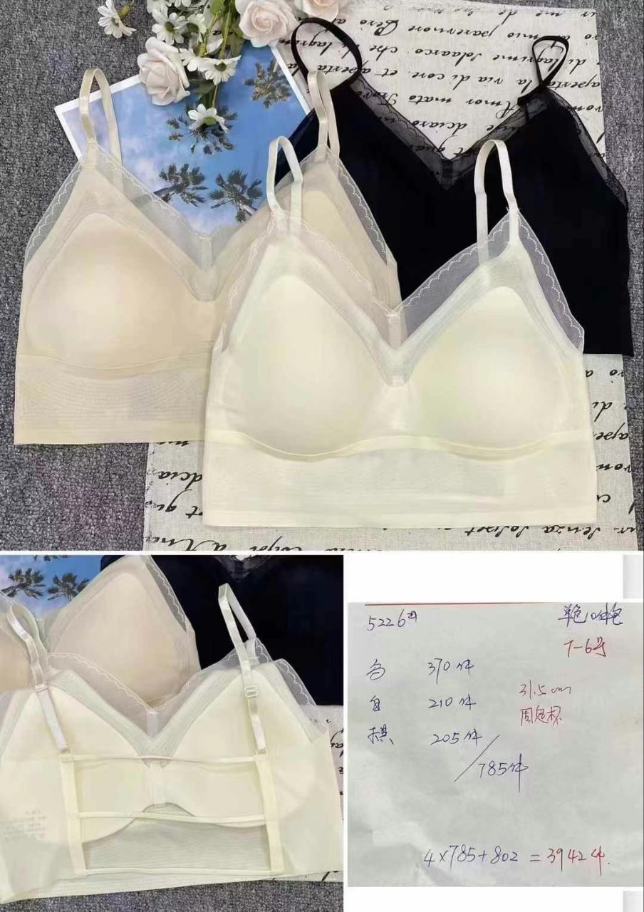 5226 sensación de desnudez de moda ultra delgada hielo descompresión hueco hermosa espalda anti-luz una taza de cinturón delgado sexy ropa interior de espalda