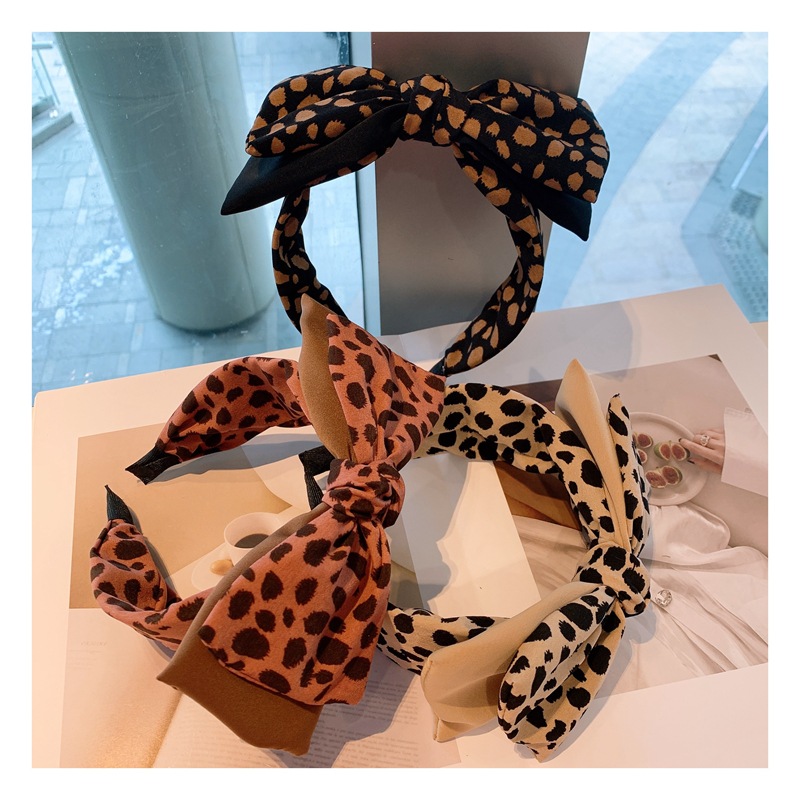 New Leopard Dot Bow Headband display picture 5