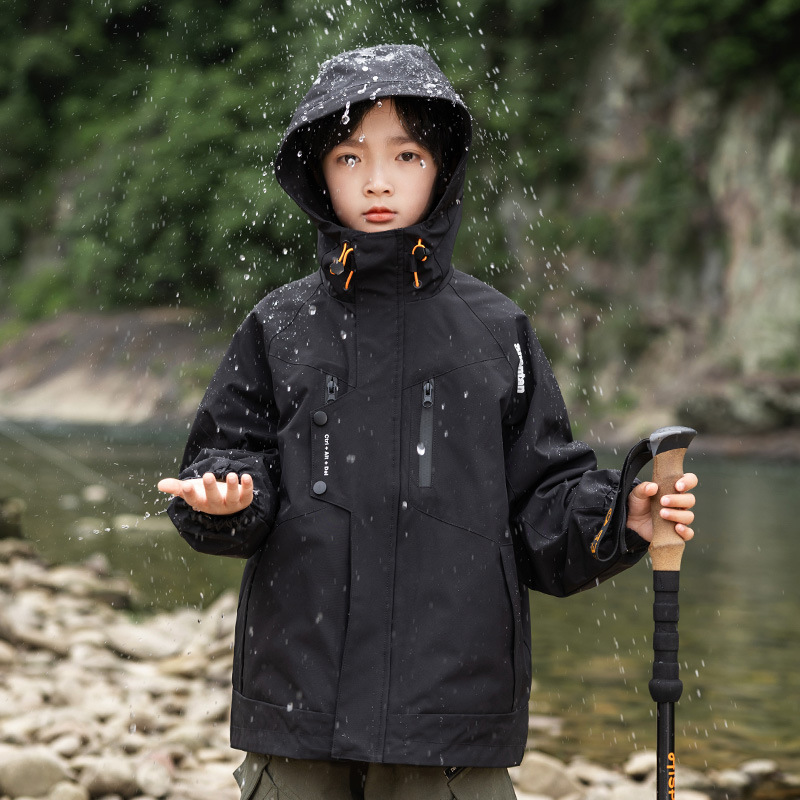 Primavera y otoño 3 - en - 1 chaqueta de asalto para niños de otoño impermeable chaqueta a prueba de viento para niñas de otoño y invierno chaqueta desmontable