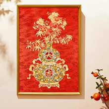大吉福禄新中式春节礼物装饰画高级好寓意葫芦客厅玄关背景墙挂画