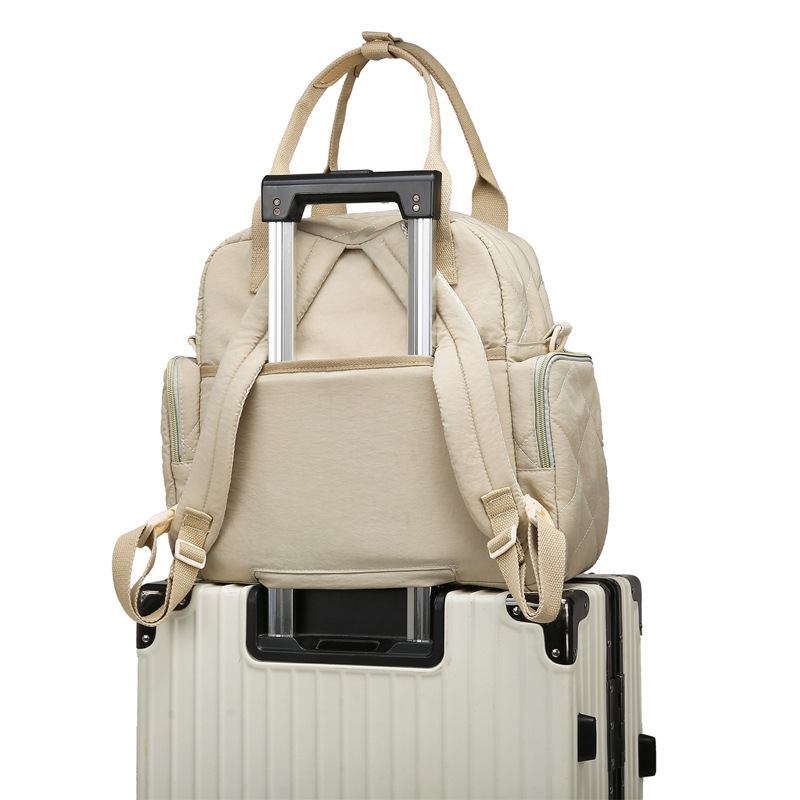 高品質刺繍糸チェック柄マザー&ベビーバッグ、哺乳瓶、ママバッグ、おむつパッド、乾湿分離、トラベルバッグ、ベビーバッグ、ショルダーバッグ