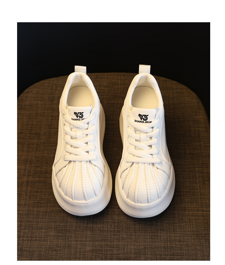Giày sneaker nữ đế dày tăng chiều cao phong cách thể thao — màu trắng chi tiết 13