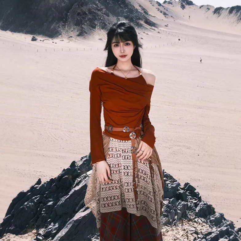 Xinjiang Ningxia Northwest Desert Travel Photography Slimming Dress Yunnan Sichuan West Travel Ethnic Style Suit Dress Xinjiang Ningxia Northwest Desert Travel Photography Slimming Dress Yunnan Sichuan West Travel Ethnic Style Suit Dress