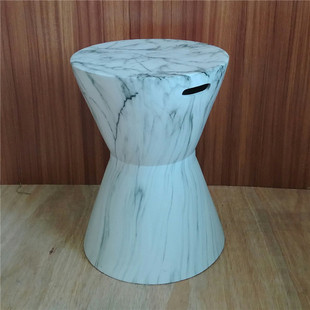 Modern Simple Sino-American Nordic Style Imitation Marble Ceramic Drum Stool Study Dressing Coffee Table Bathroom Living Room Bench