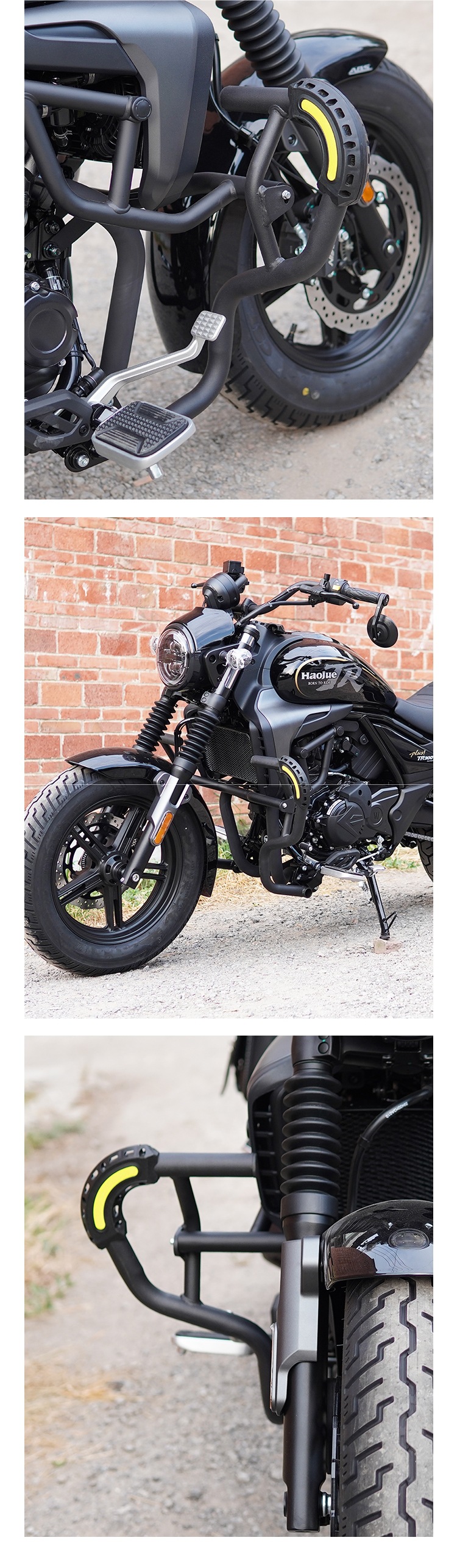 Suitable for Haojue Tr300 Guard Bar Bumper Modification Plus Anti-Fall Protection Bar Folding Backrest Side Bag Accessories
