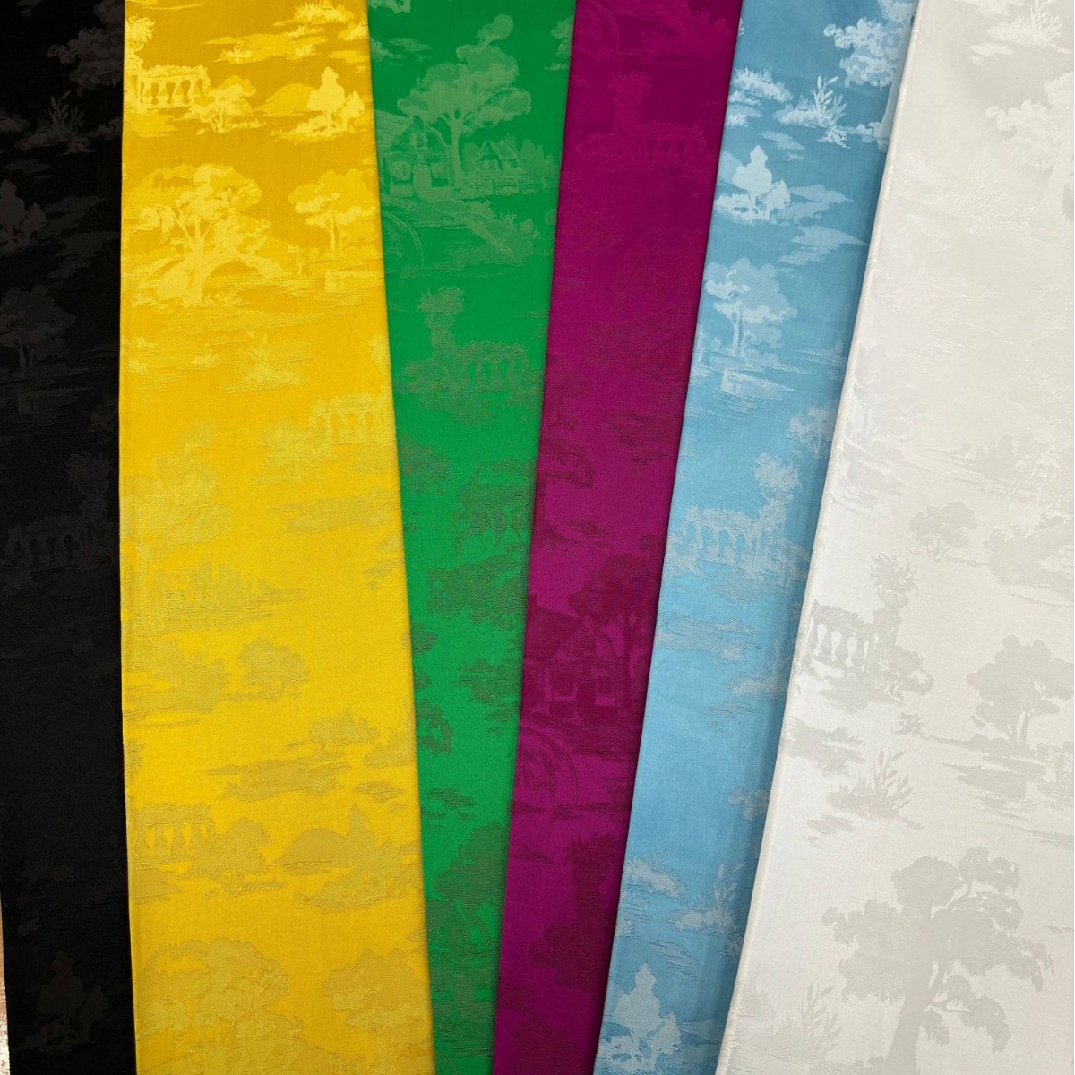 2025春夏人丝提花国风面料 色织提花 江南图