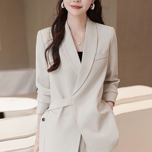 2025 Spring and Autumn Fashionable and Elegant Goddess Style Wide-Leg Pants Professional Suit Two-Piece Set Women's Suit Set