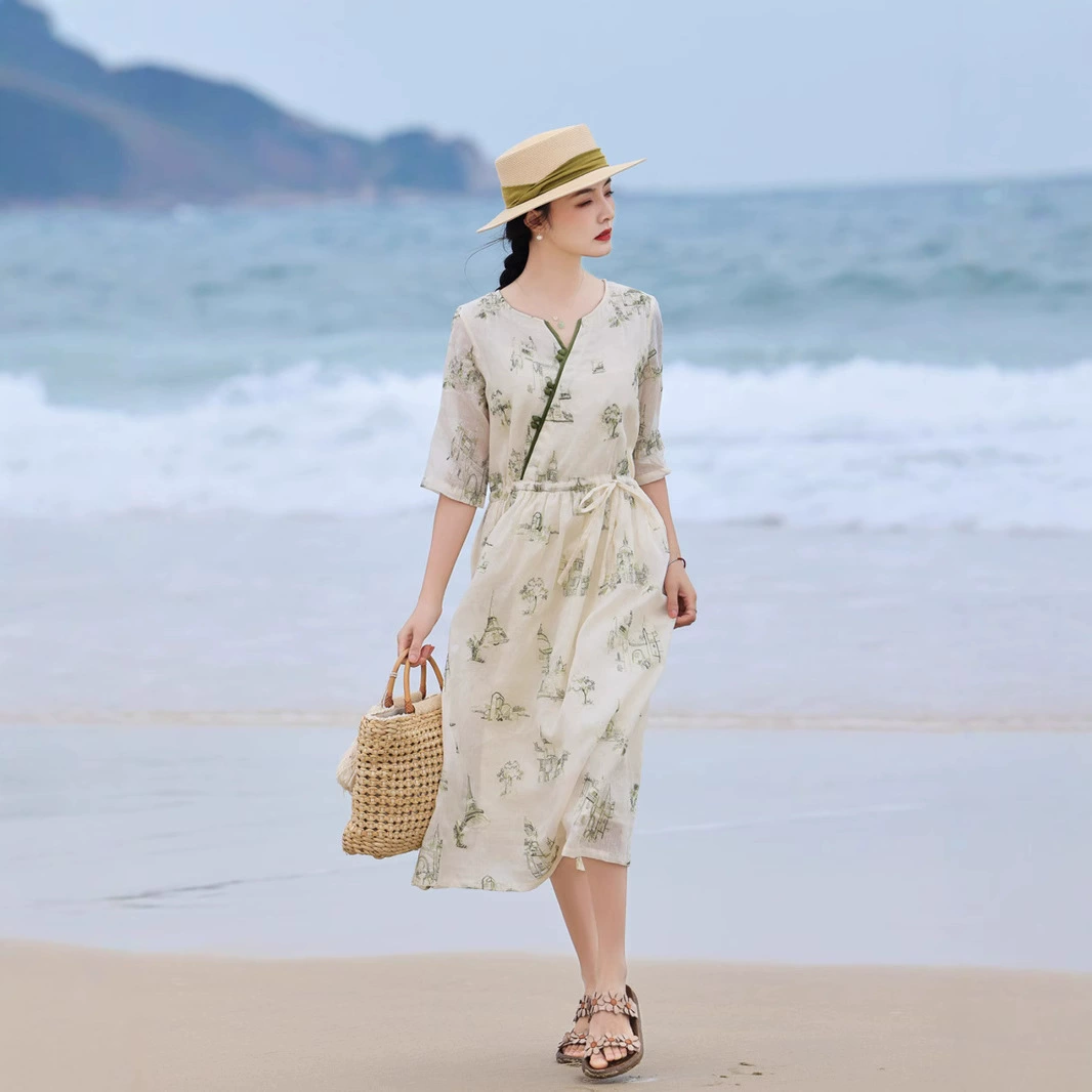 2025 летний новый стиль рами вышитый путешествия