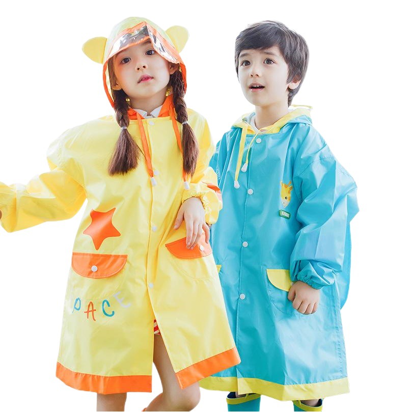 Corea del Sur KK árbol niños impermeable niñas niños impermeable transpirable niños bebé poncho con mochila estudiante poncho