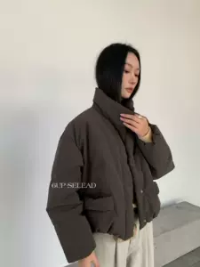 6UP韩版立领廓形加厚羽绒服外套2025冬13行新款90白鸭绒保暖50326
