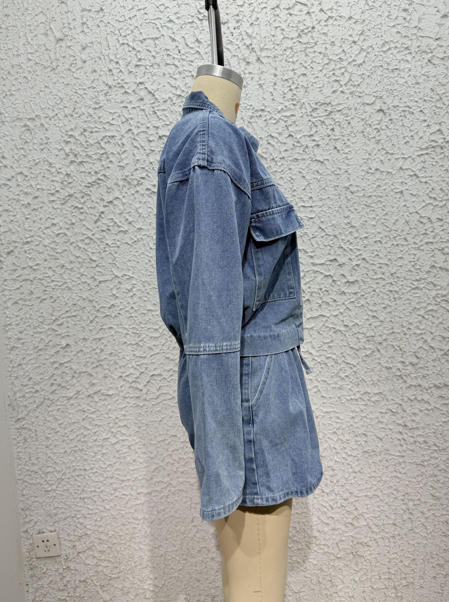 Shorts Co-ord Set Sets Type 2 Pieces Set Quantity Holiday Women's Streetwear Solid Color Polyester Denim Shorts Co-ord Set Shorts Sets