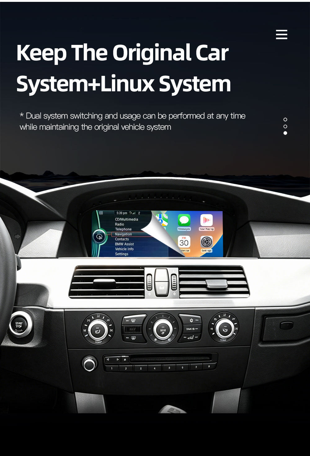 8.8inch Suitable for Bmw 5 Series E60 E61 E63 E64 Central Control Large Screen In-Car Gps Navigation All-In-One Device