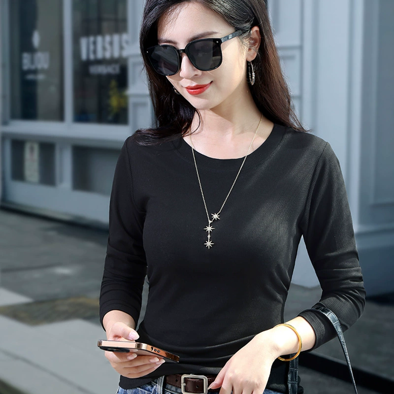 Новая универсальная утягивающая базовая рубашка осени 2024 года, простой и элегантный высокоэластичный топ, трендовый товар TikTok и Kuaishou