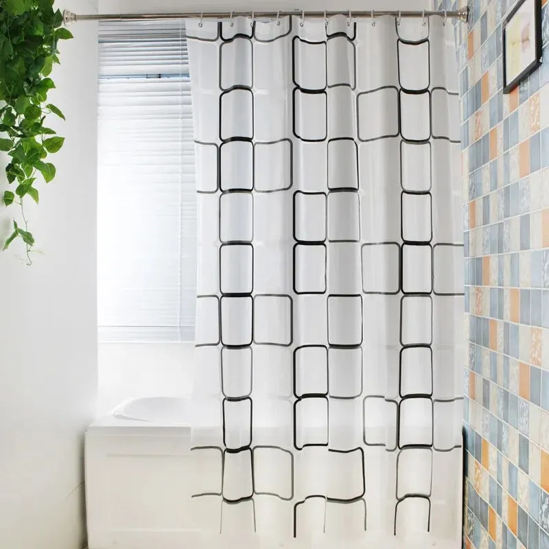 Los fabricantes suministran cortinas de ducha de baño, cortinas de partición, cortinas de puerta, cortinas de ducha a cuadros, PEVA, a prueba de moho, impermeable, multicolor image 5