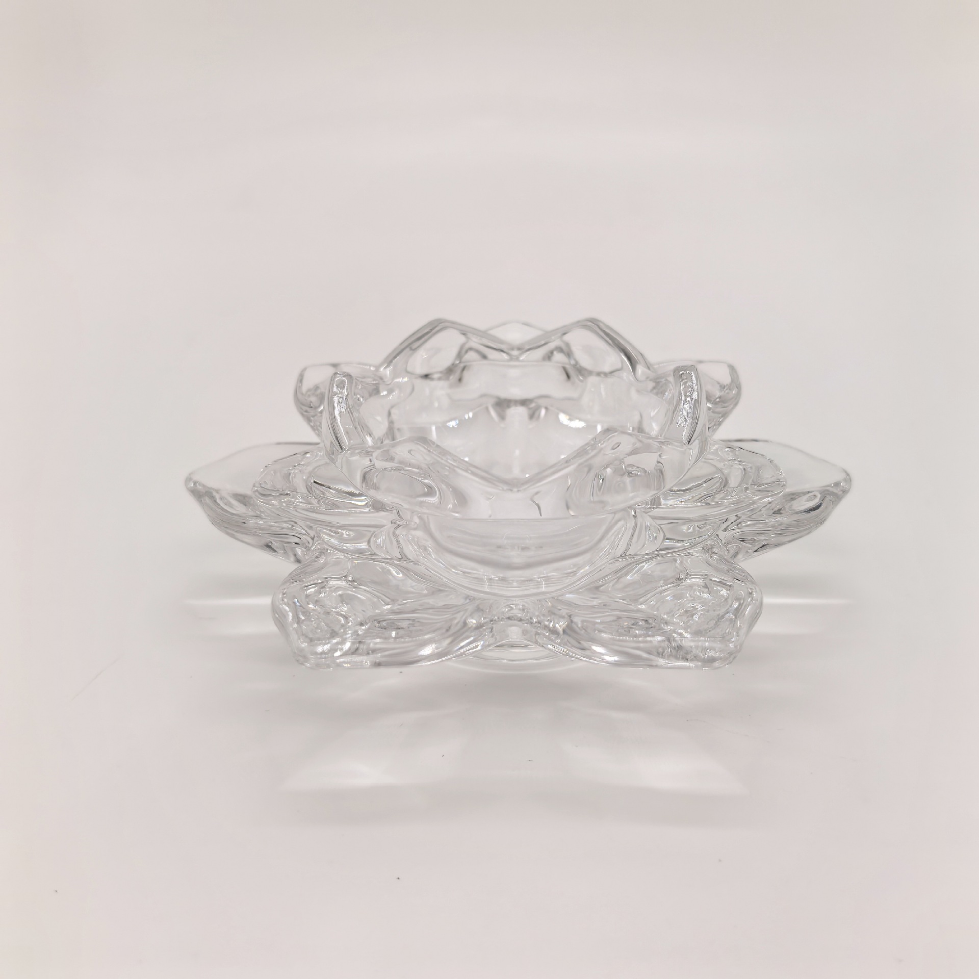 Candelaria de loto de cristal creativo, base de lámpara larga de loto, lámpara de mantequilla, decoración de mesa retro image 6
