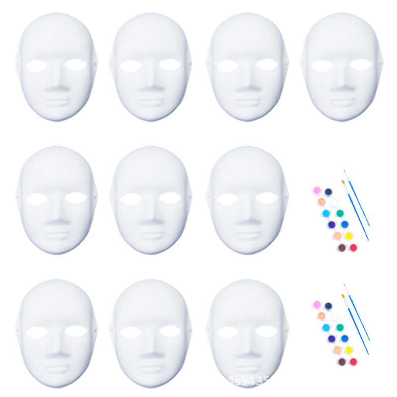 Amazon máscara de embrión blanco de venta en caliente máscara de pulpa DIY día de los niños dibujo padre-hijo props hechos a mano