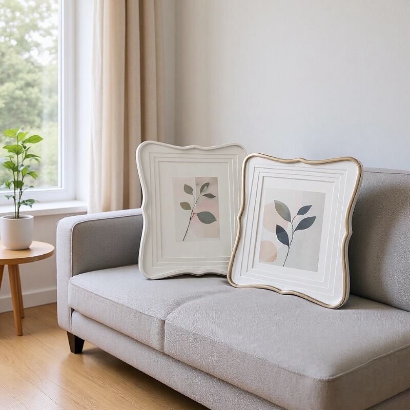 Simple Silver Metal Frame with Three-Layer Cardboard Inserts, Soft-Style Minimalist Photo Frame for Tabletop Display