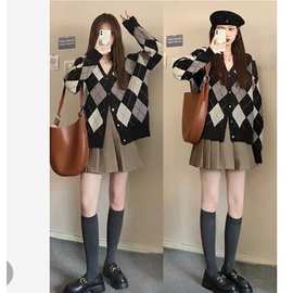 新款女早秋穿搭盐系炸街网红洋气减龄名媛小香风两件套装裙8819
