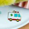 Metal ambulance, transport, pendant, earrings, accessory with accessories, fire truck, handmade