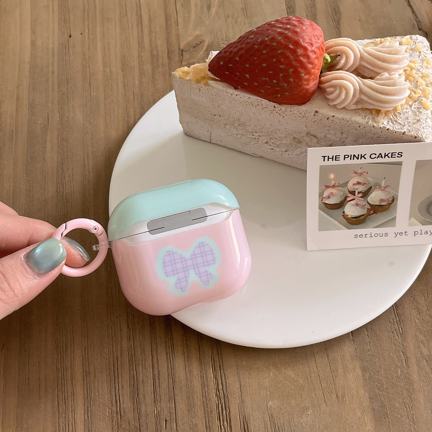 Lazo rosa y verde para Airpods1/2da generación para auriculares Colgante Pro2 Nueva 3/4 generación airpodsPro Mujer