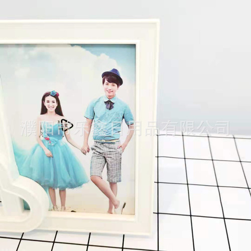 Creative Wooden Rotating Photo Frame 6-inch Pine Photo Frame Desk Stand Dual-Sided Rotating Couple Photo Frame Ornament