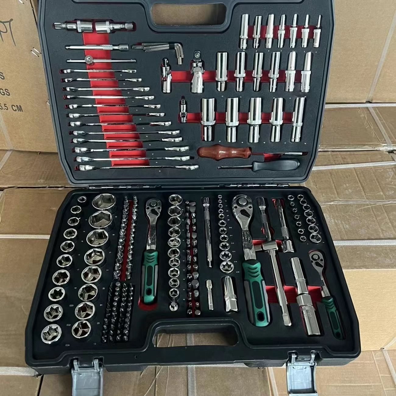 216 conjuntos de herramientas de reparación de automóviles reparación de automóviles llave de manguito conjunto trinquete combinación de llave rápida