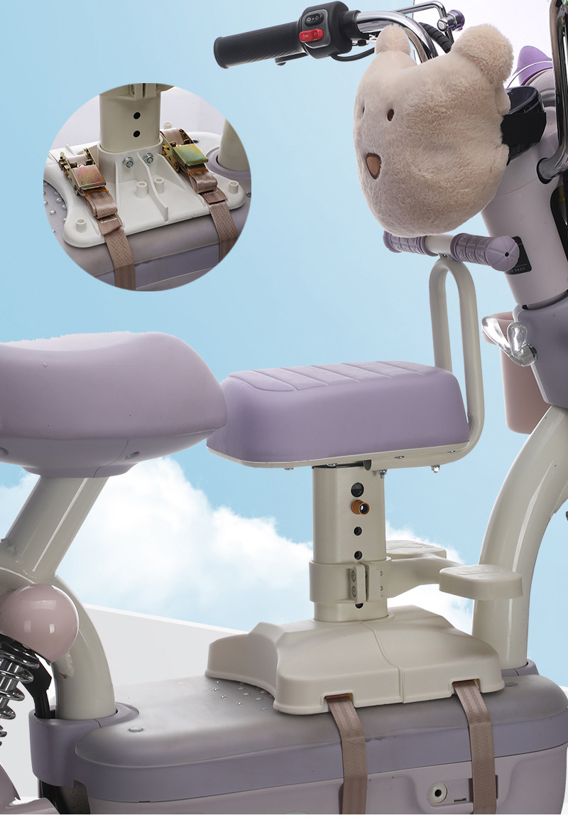 Electric Vehicle Child Seat, Battery-Powered Car Child Safety Seat, Front-Mounted Safety Seat for Kids, Motorcycle Scooter Baby Seat