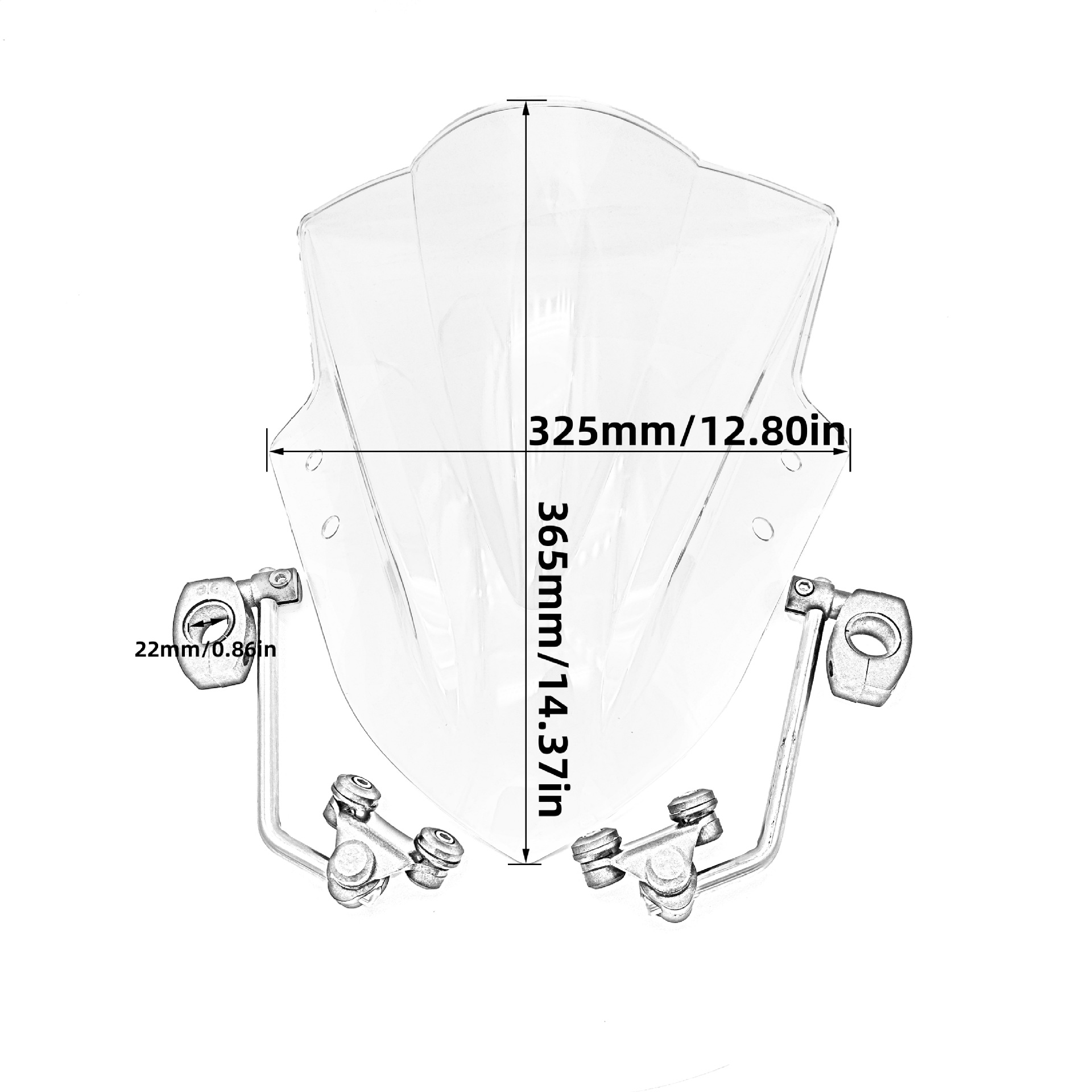 Suitable for Kawasaki Z250 Z300 Z750 modified front windshield goggles handlebar universal bracket windshield