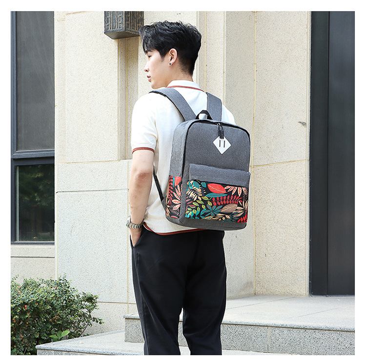 Unisex Flower Oxford Cloth Zipper Functional Backpack Laptop Backpack display picture 6