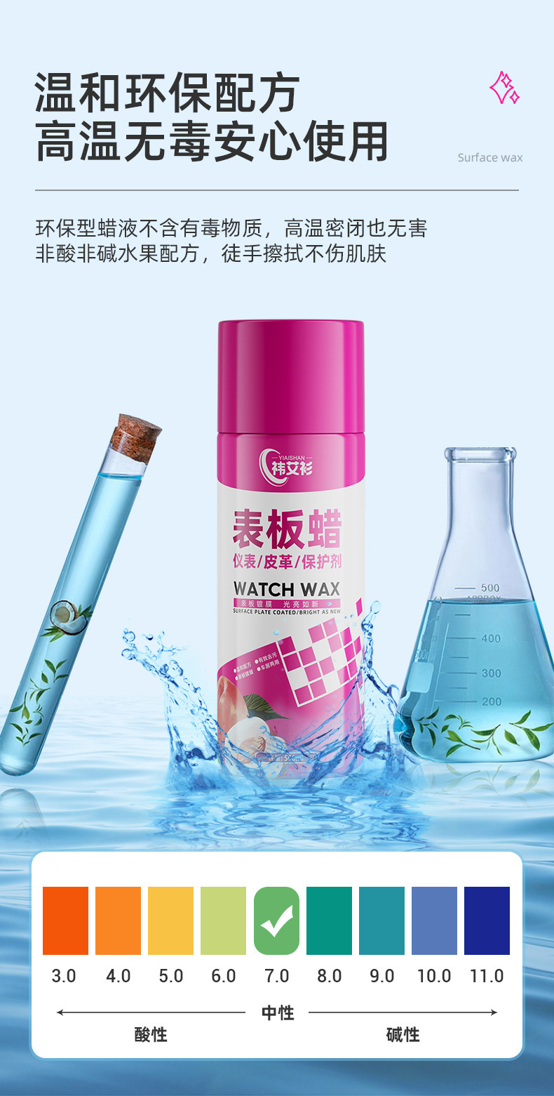 Yiaishan Car Dashboard Wax Interior Dashboard Polish Care Agent Leather Maintenance Plastic Refurbishment Stain Remover Cleaning Agent