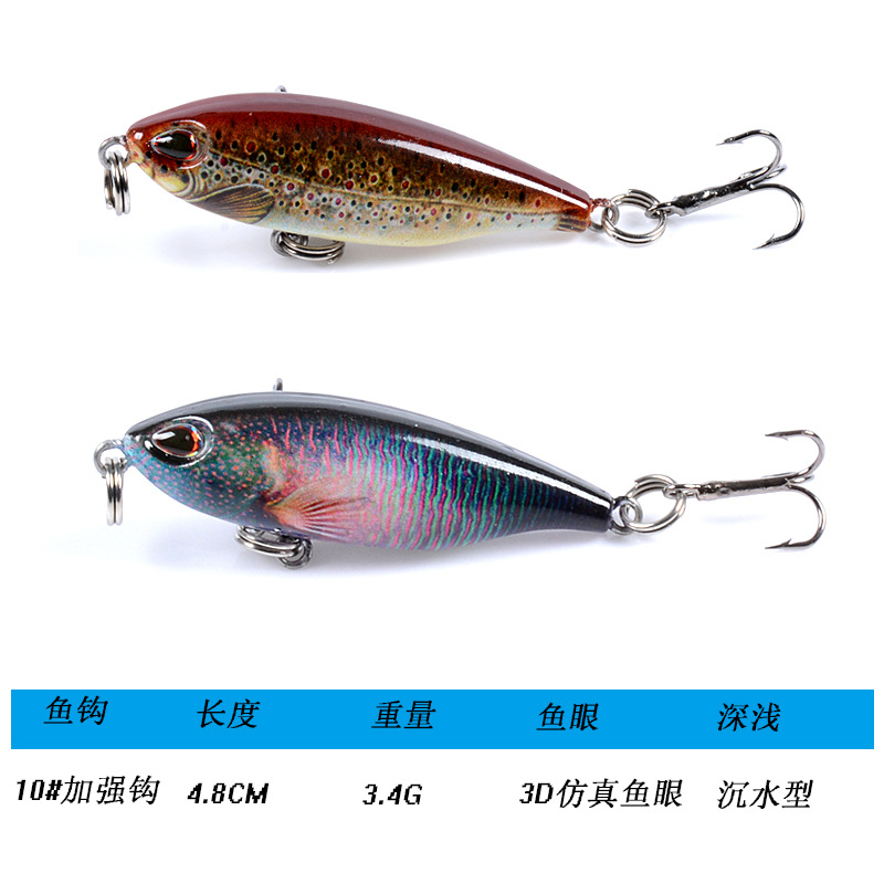 2 Pcs Minnow Fishing Lures Hard Plaice Baits Bass Trout Saltwater Sea Fishing Lure