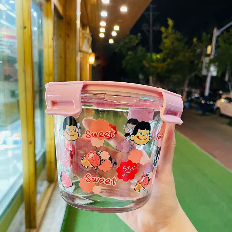 饭盒玻璃碗透明微波炉带盖长方形保鲜盒上班族便当盒家用圆形餐盒