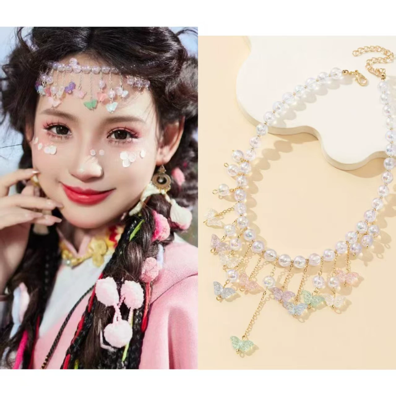 Хрустальные бисерные ожерелья ручной работы