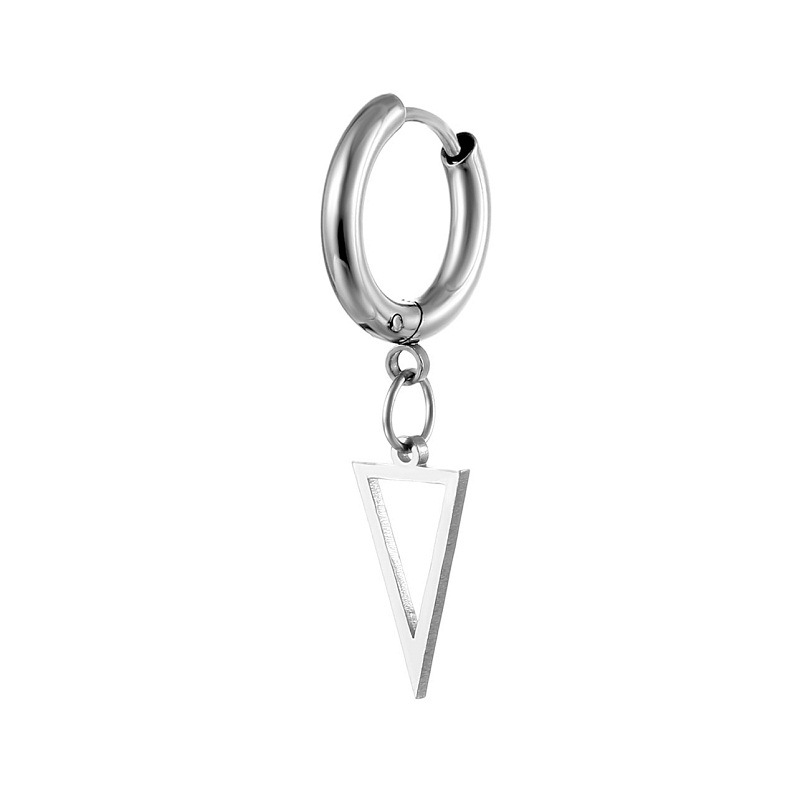 Style Simple Triangle Traverser Acier Inoxydable Des Boucles D'oreilles Polissage Boucles D'oreilles En Acier Inoxydable display picture 4