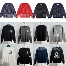 正确版驴家潮牌经典字母满身logo圆领针织毛衣男女款宽松休闲上衣