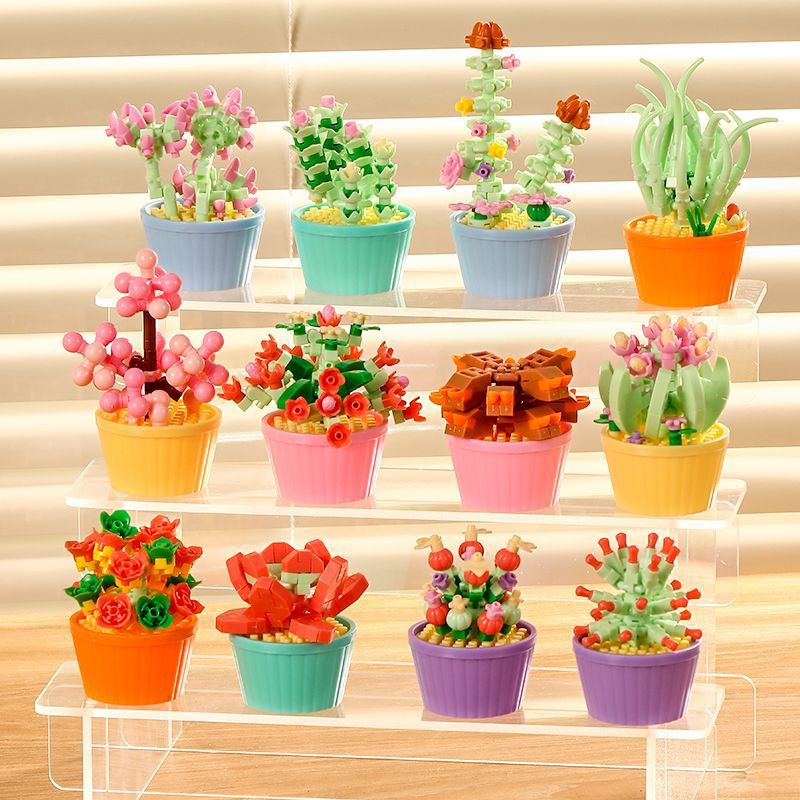 Small Gifts for Female Student Friends, Girls' Educational Puzzle Toys, Building Blocks, Succulent Flower Ornaments, Kidsren's Gifts