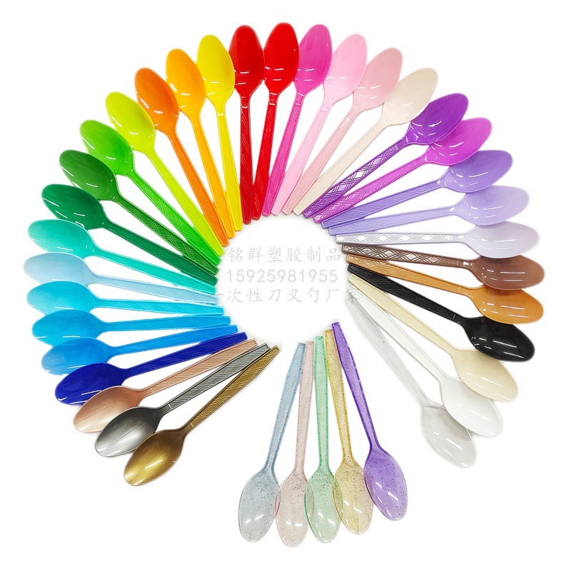 Factory Direct Sales of More Than 40 Colorfulful Knife, Fork and Spoon Party Knife, Fork and Spoon Birthday Party Party Disposable Knife, Fork and Spoon
