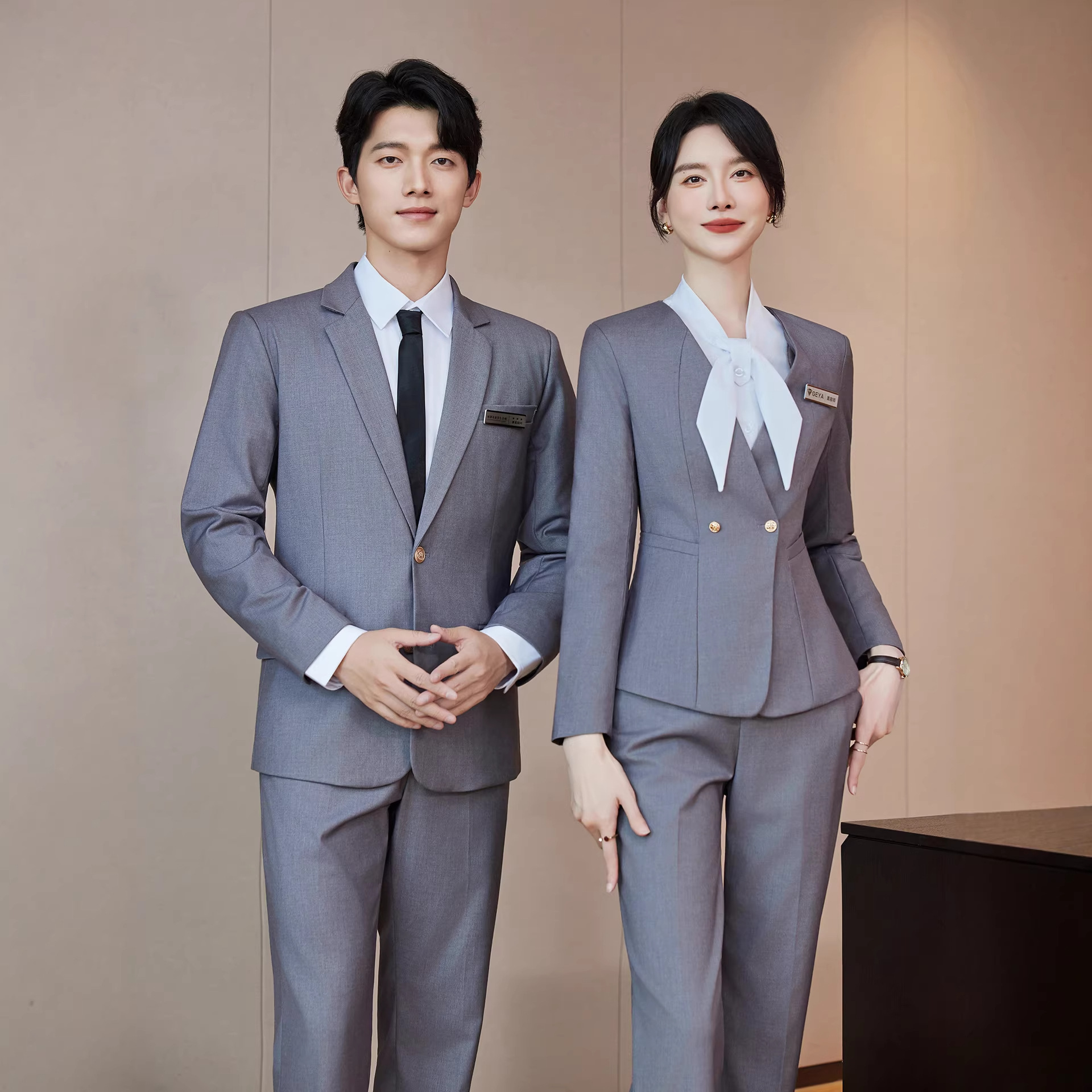 职业套装女2025新款西装酒店前台接待工装美容院空姐服务员工作服