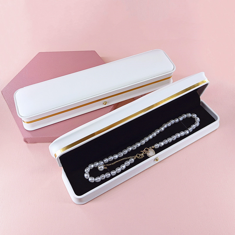 Simple de alta calidad PU joyería collar de perlas caja de pulsera Xiaomi cuentas relojes de almacenamiento caja de embalaje de regalo