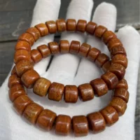 Браслет с какими-то? Walnut rosary bracelet, ethnic style, round polished beads, sizes 7×9–9×12 mm