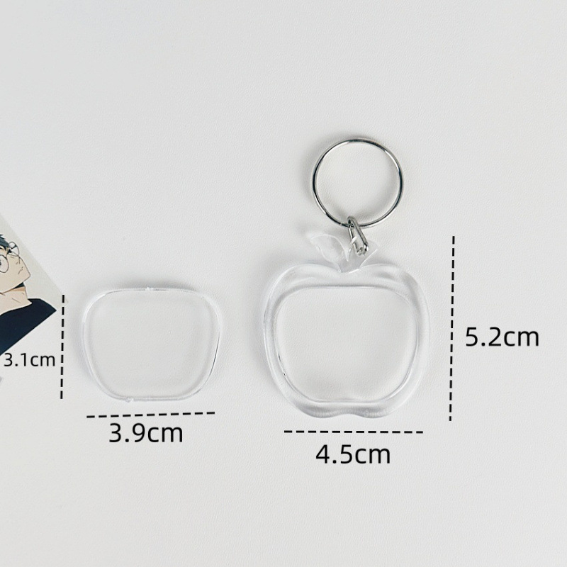 Marco de fotos acrílico transparente en llaveros colgantes fotos DIY regalo colgantes colgantes de cadena ayuda llaveros cuentas image 11