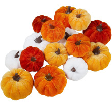 跨境专供仿真绒布南瓜装饰万圣节感恩节彩色包布南瓜套餐节庆装饰