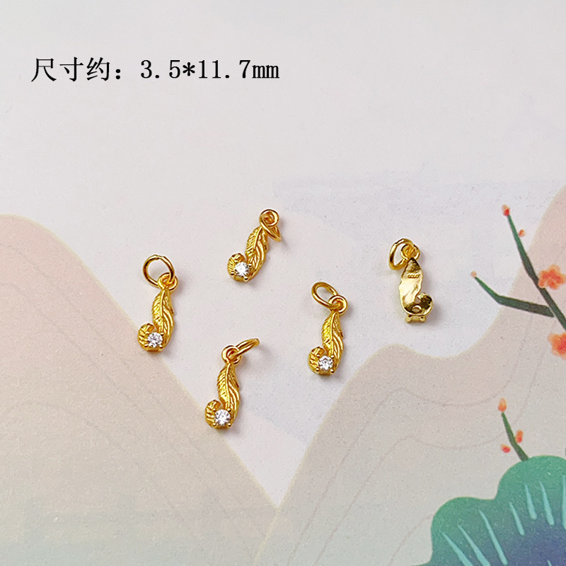 DIY Accessories S925 Silver Gold-Plated Small Drop Necklace Pendant Bracelet Charm Bead Spacer Loose Beads Jewelry Materials