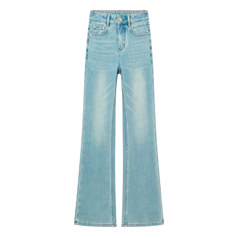Spring Dawn - Green Series Spring and Summer New Style Four-Way Stretch Soft Denim Micro-Flare Pants Loose Straight Micro-Flare Pants for Women