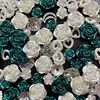 Pearl rose accessories (100 pieces of dark green and white)