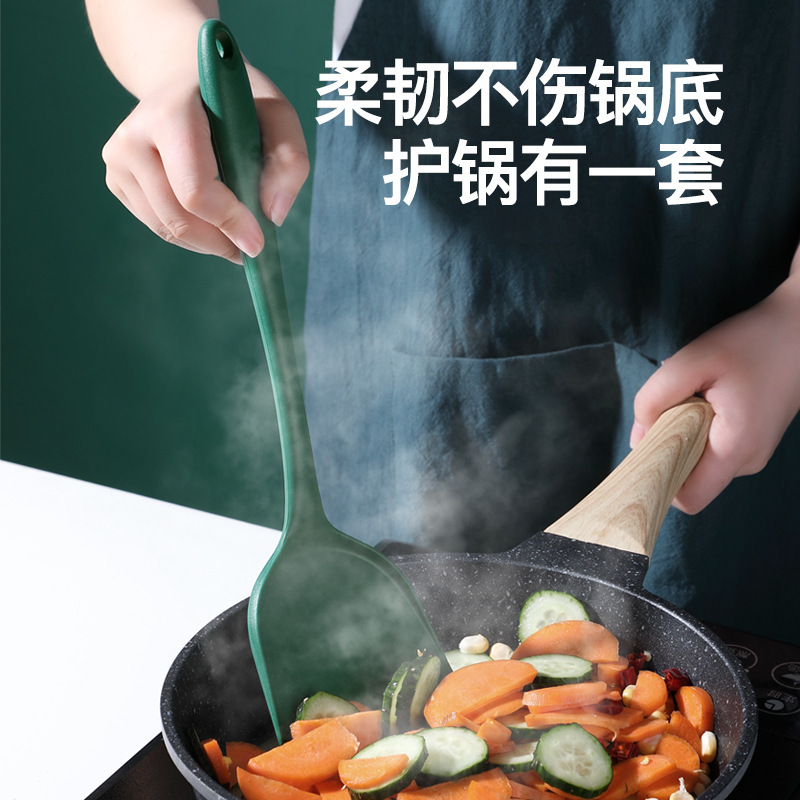 ノンスティック専用シリコンスパチュラ、高温耐性調理用家庭用調理スパチュラ、キッチン用品セット、スープスプーン、ライススプーン|undefined