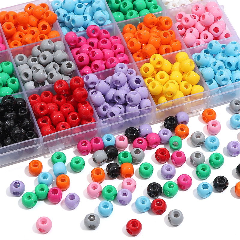 Acrylic solid color 8 × 6mm four-way straight hole beads bracelet accessories handmade DIY bracelet pendant jewelry accessories