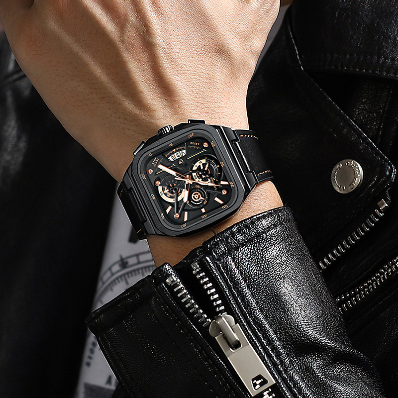 Una generación de potencia de cuarzo Locke reloj no mecánico para hombre al por mayor luminoso impermeable para hombre cuadrado de alta gama para hombre