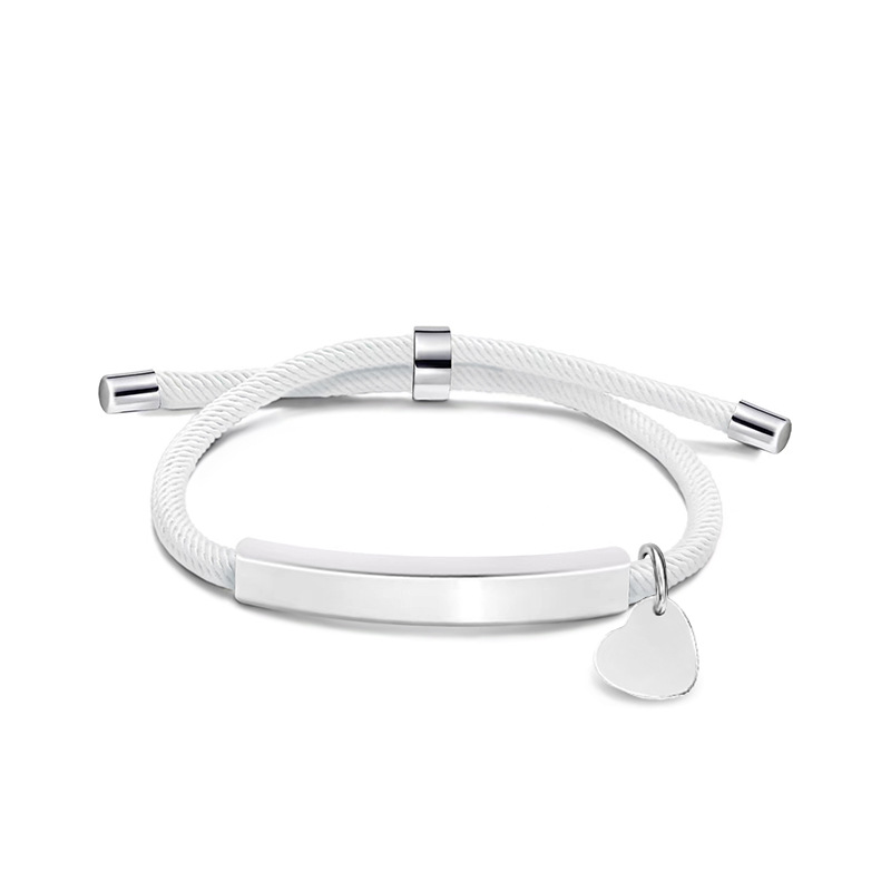 Basic Classic Style Geometric Customization Laser Engraving 201 Stainless Steel Rope Cord String String Bracelets Wholesale display picture 1