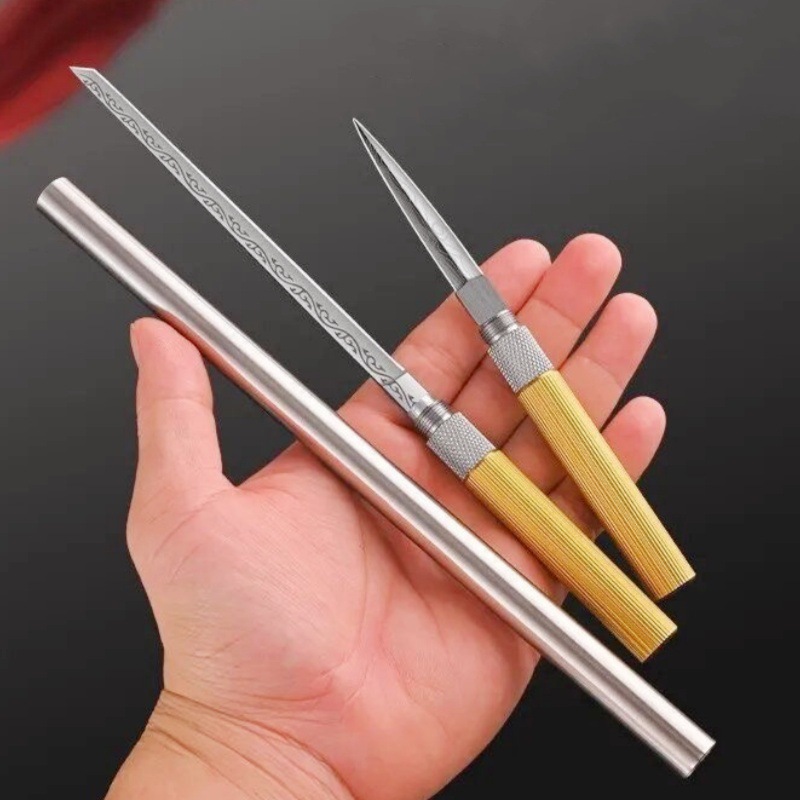 户外便携随身不锈钢刀子悟空加长霸王棍水果刀锋利全钢金箍棒小刀